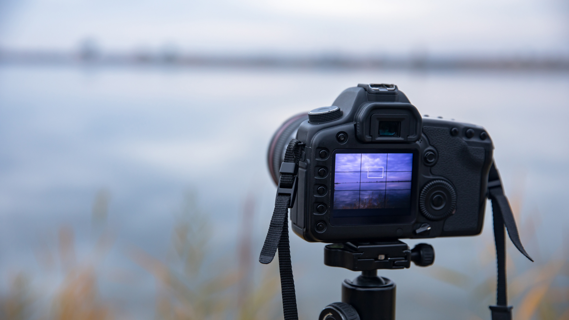 Image of a camera capturing a landscape image.